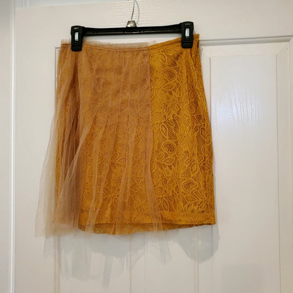 Rodarte for Target Mustard Lace Tulle Skirt